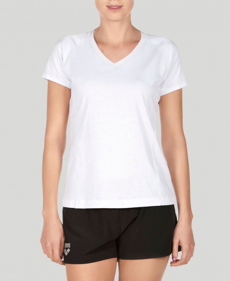 T-Shirt Arena Team Line Corta Sleeve Blanche Femme | OYQ-29672820