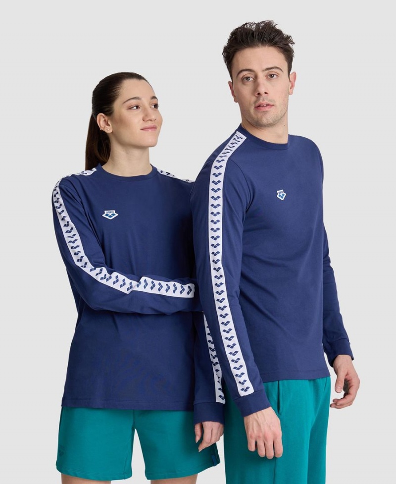 T-Shirt Arena Icons Long Sleeve Bleu Marine Femme | PDG-10847480