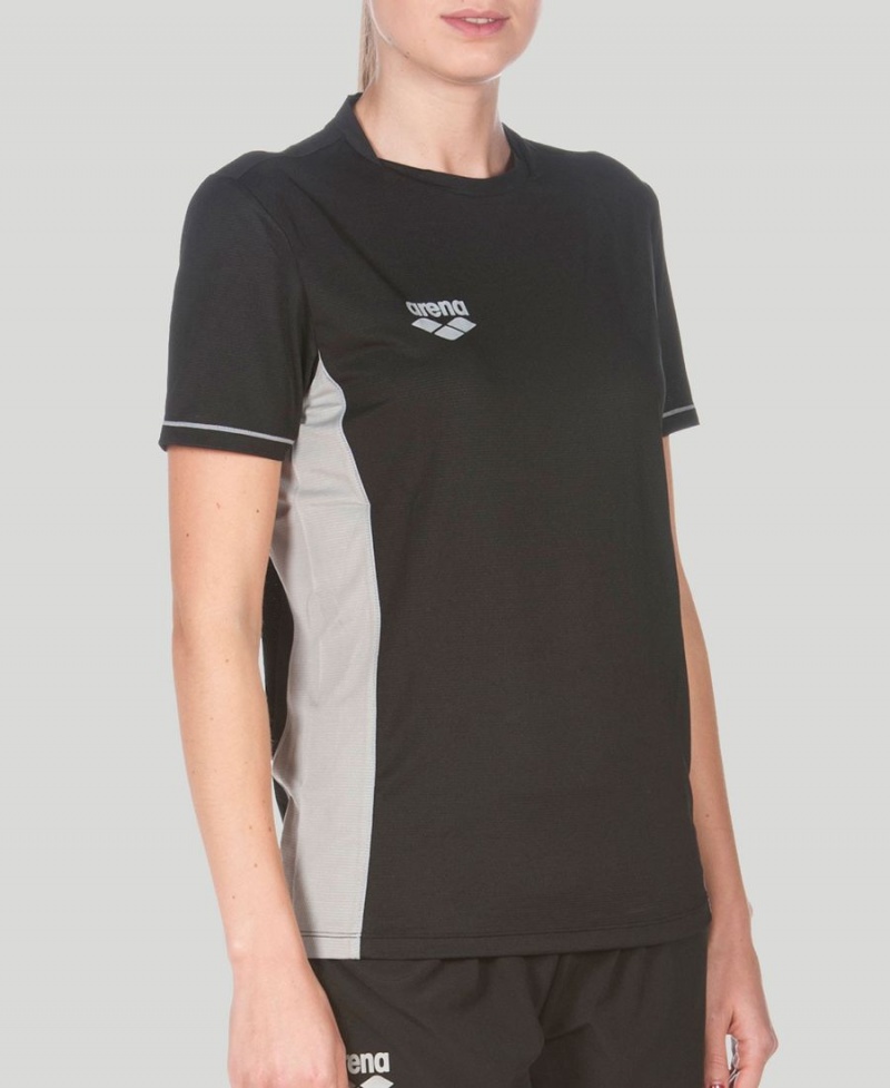 T-Shirt Arena Team Line Tech Corta Sleeve Noir Femme | FDV-64926984