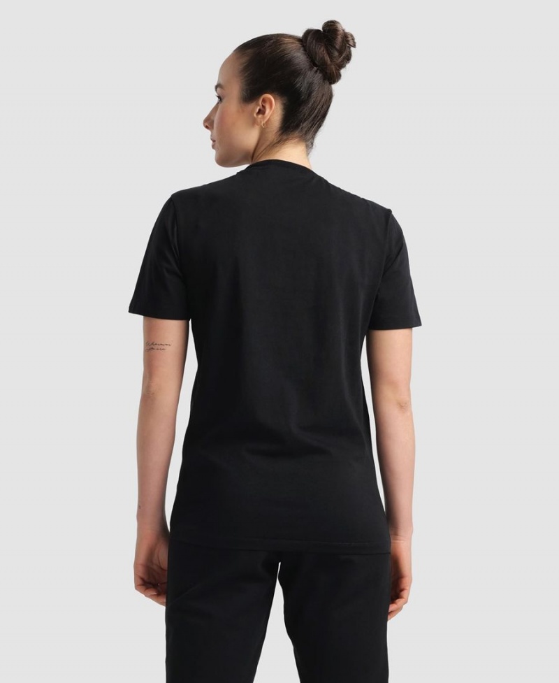 T-Shirt Arena Logo Coton Noir Femme | PVB-09386214