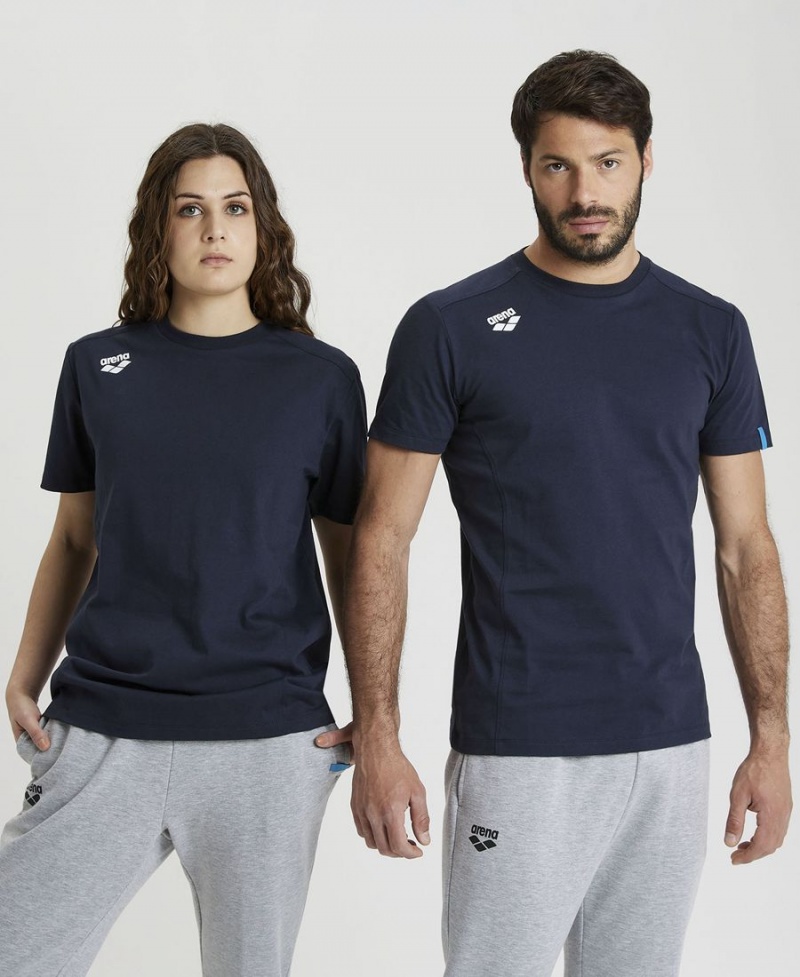 T-Shirt Arena Team Panel Bleu Marine Femme | FCN-55220463