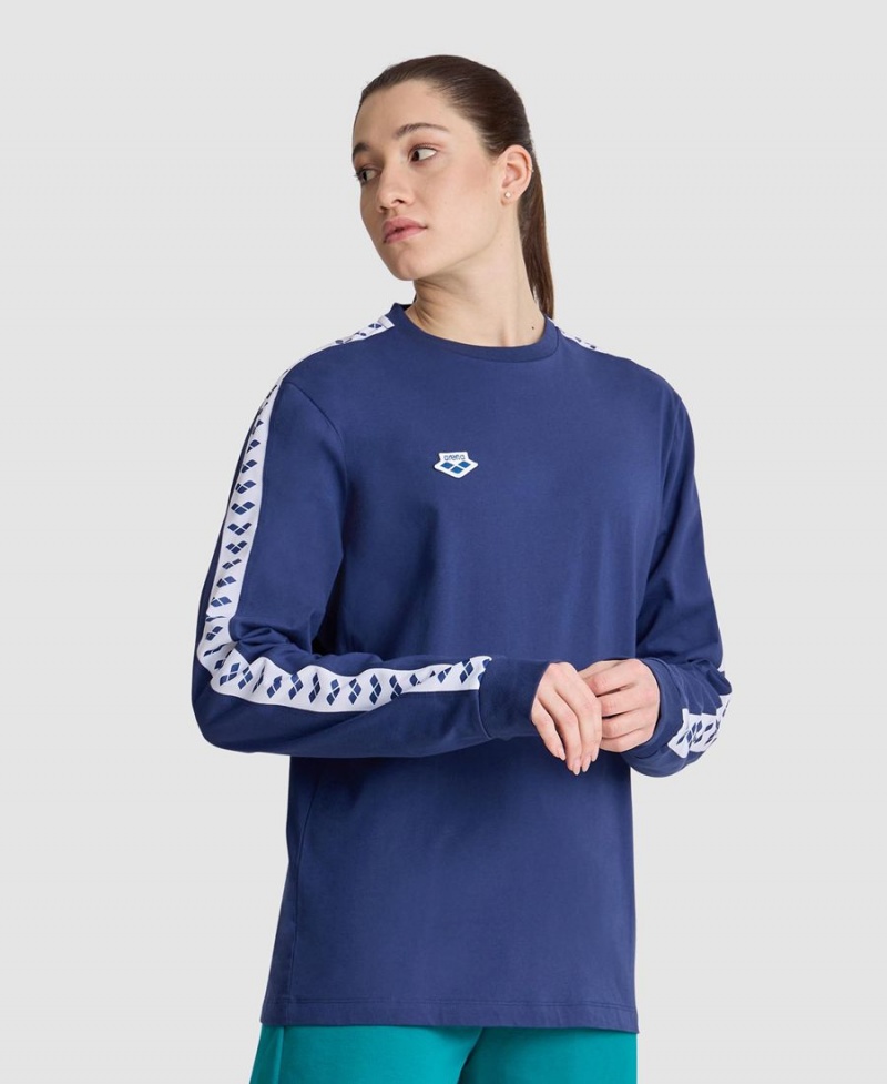 T-Shirt Arena Icons Long Sleeve Bleu Marine Femme | PDG-10847480