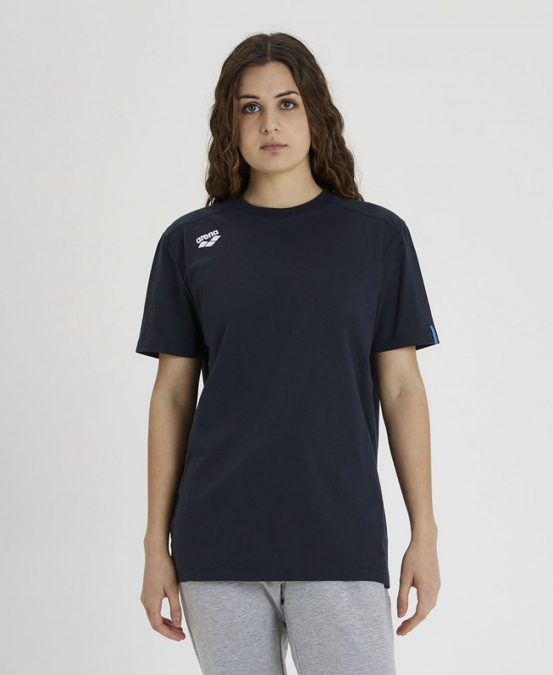 T-Shirt Arena Team Panel Bleu Marine Femme | FCN-55220463