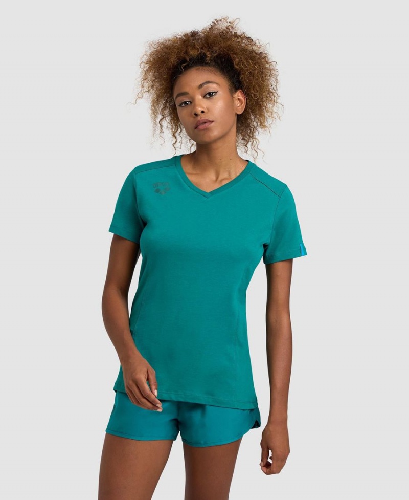 T-Shirt Arena Team Panel Vert Femme | IXK-14276137