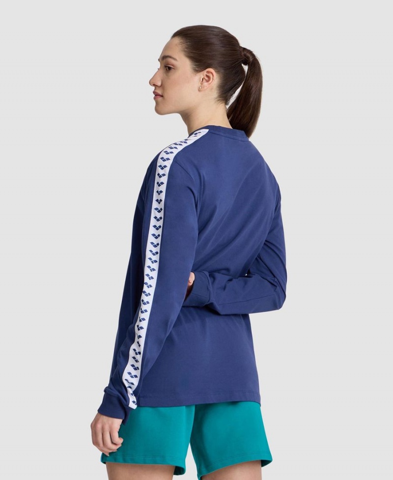 T-Shirt Arena Icons Long Sleeve Bleu Marine Femme | PDG-10847480