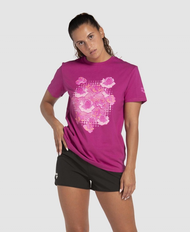 T-Shirt Arena Breast Cancer Awareness Collection Violette Femme | JLP-89148774