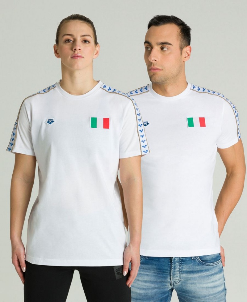 T-Shirt Arena Team Nations Blanche Femme | TLM-68312103