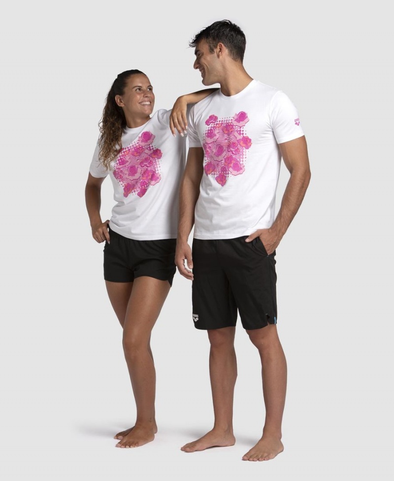 T-Shirt Arena Breast Cancer Awareness Collection Blanche Femme | JNS-08584401