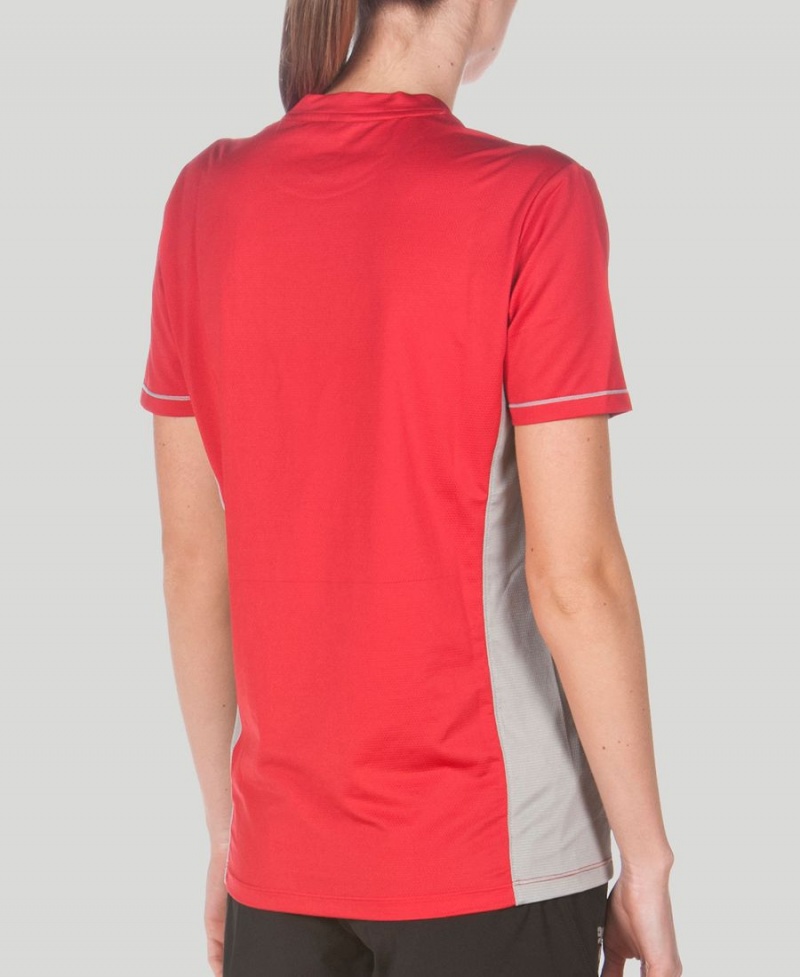 T-Shirt Arena Team Line Tech Corta Sleeve Rouge Femme | KKB-83872598