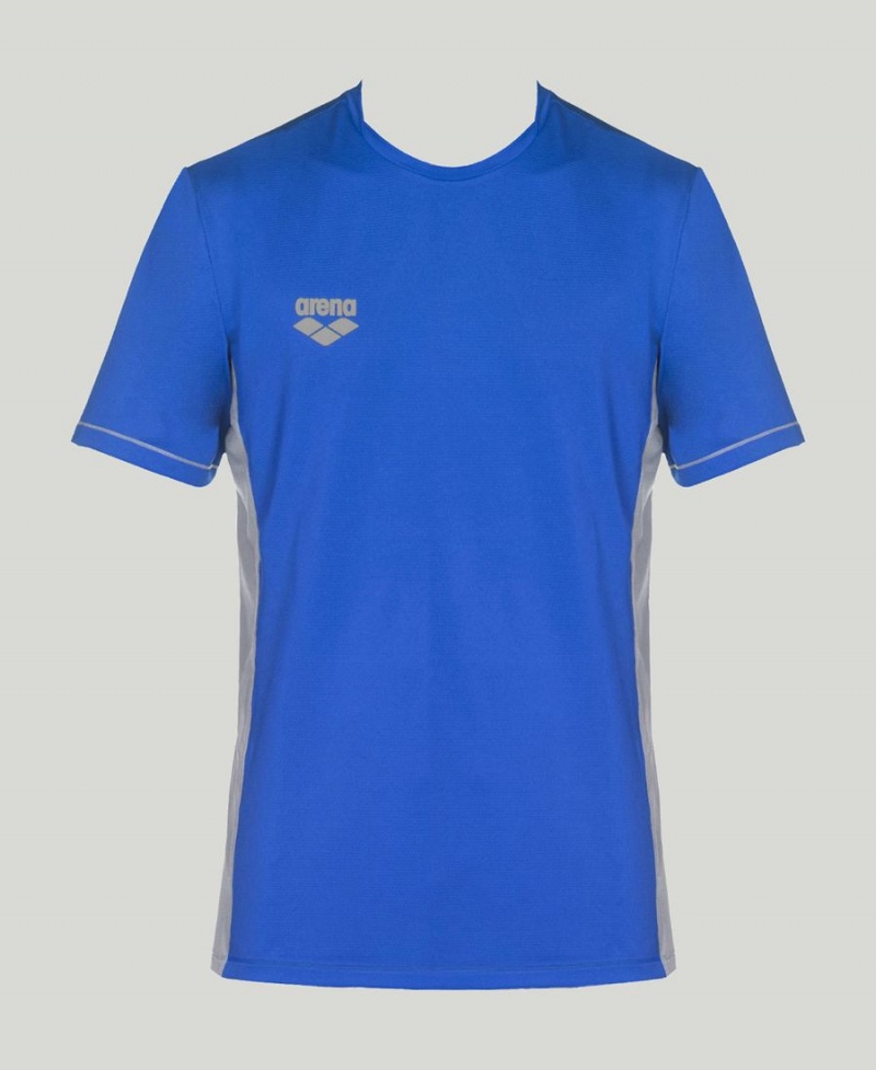 T-Shirt Arena Team Line Tech Corta Sleeve Bleu Femme | TAH-56336564