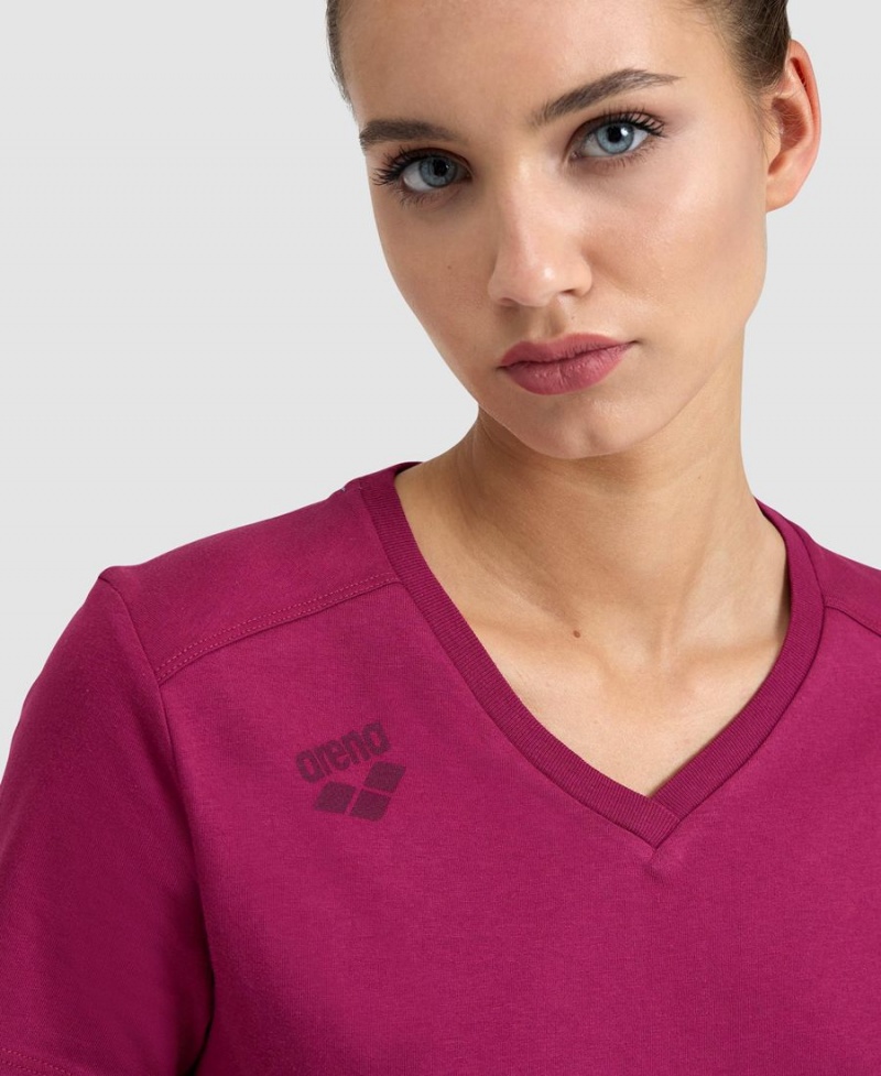 T-Shirt Arena Team Panel Bordeaux Femme | CHR-68654072