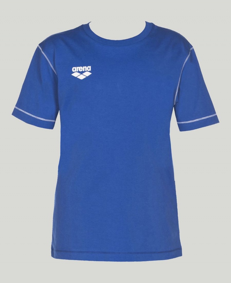 T-Shirt Arena Team Line Corta Sleeve Bleu Femme | NTM-20112295