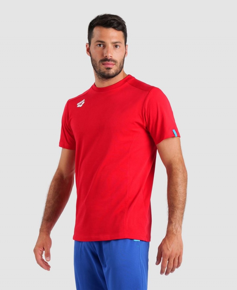 T-Shirt Arena Team Panel Rouge Femme | TAT-57931143