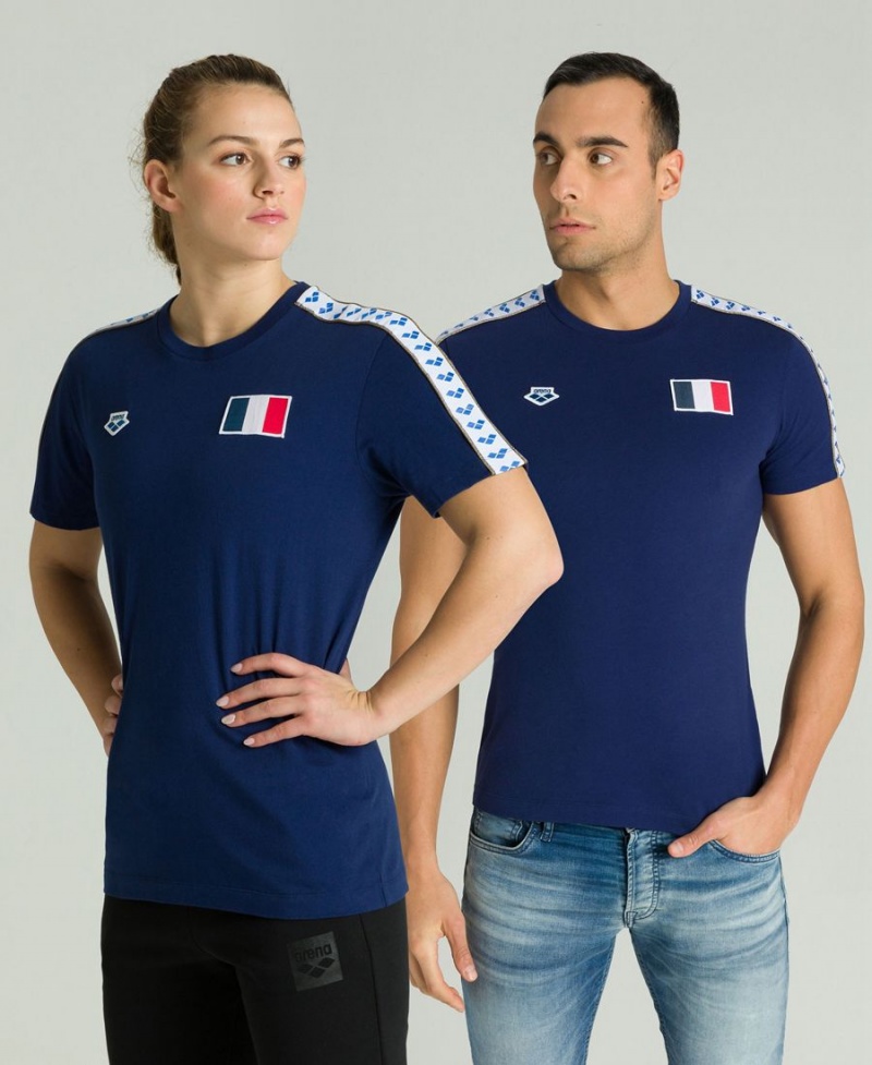 T-Shirt Arena Team Nations Bleu Marine Femme | ORX-13665088