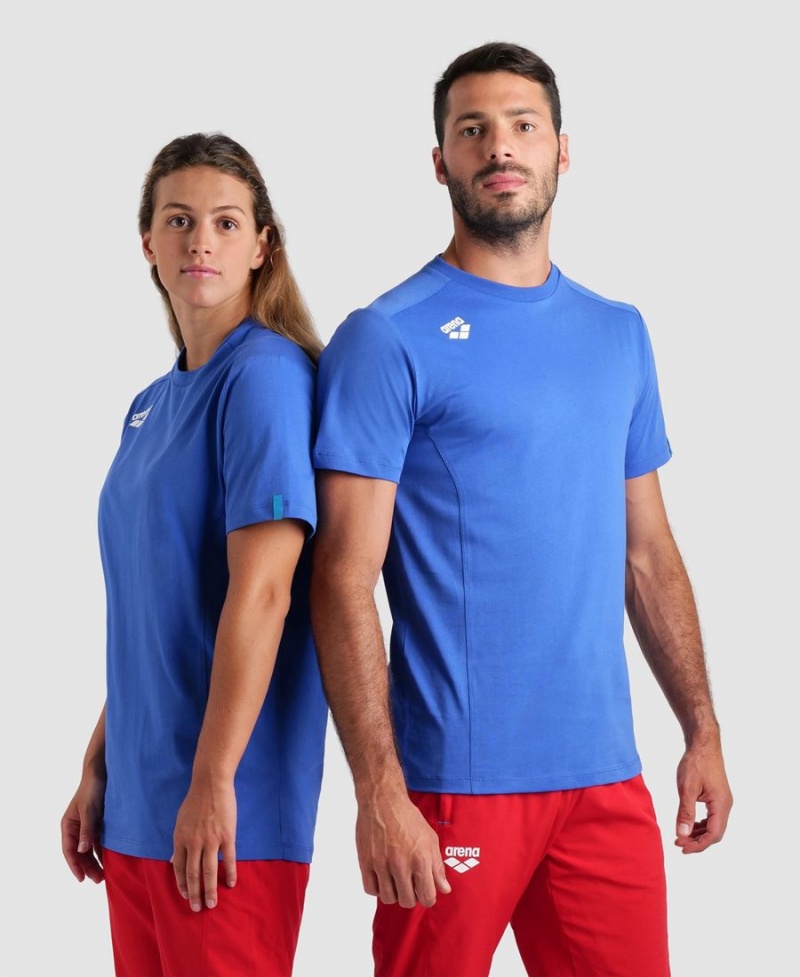 T-Shirt Arena Team Panel Bleu Femme | DOF-31755016