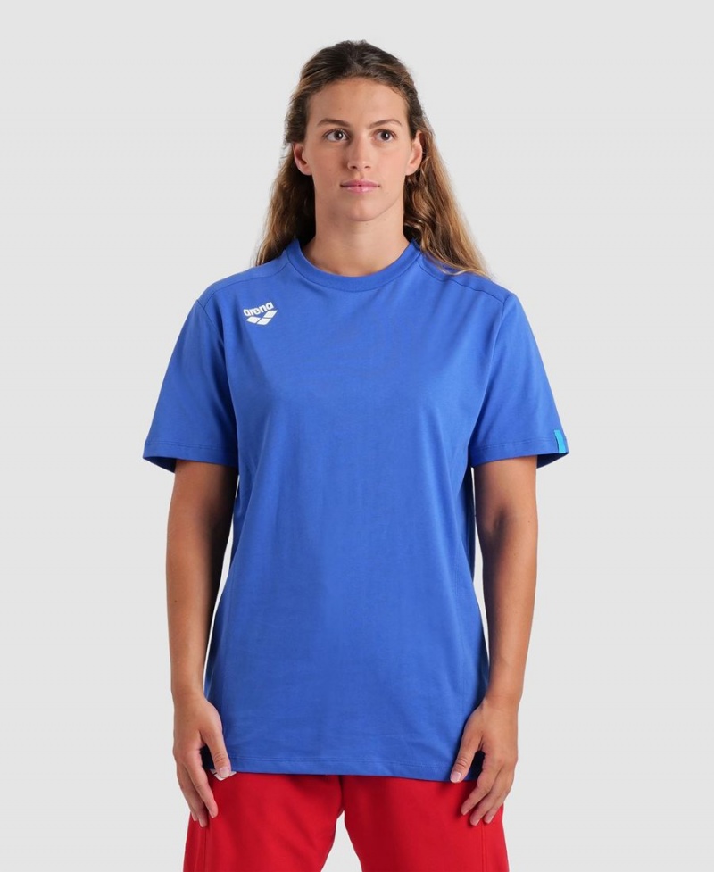 T-Shirt Arena Team Panel Bleu Femme | DOF-31755016