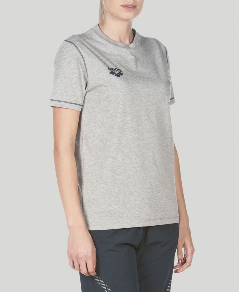 T-Shirt Arena Team Line Corta Sleeve Grise Femme | YDB-29022880