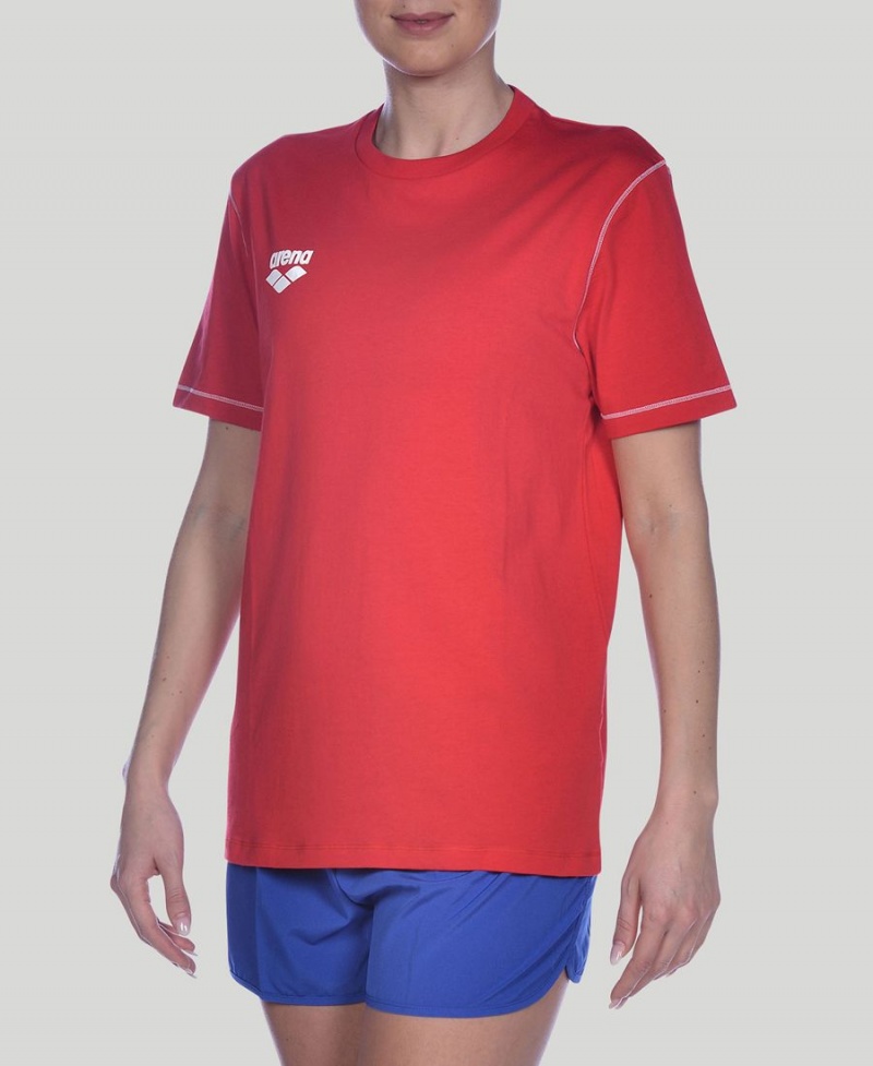 T-Shirt Arena Team Line Corta Sleeve Rouge Femme | JQD-43832552