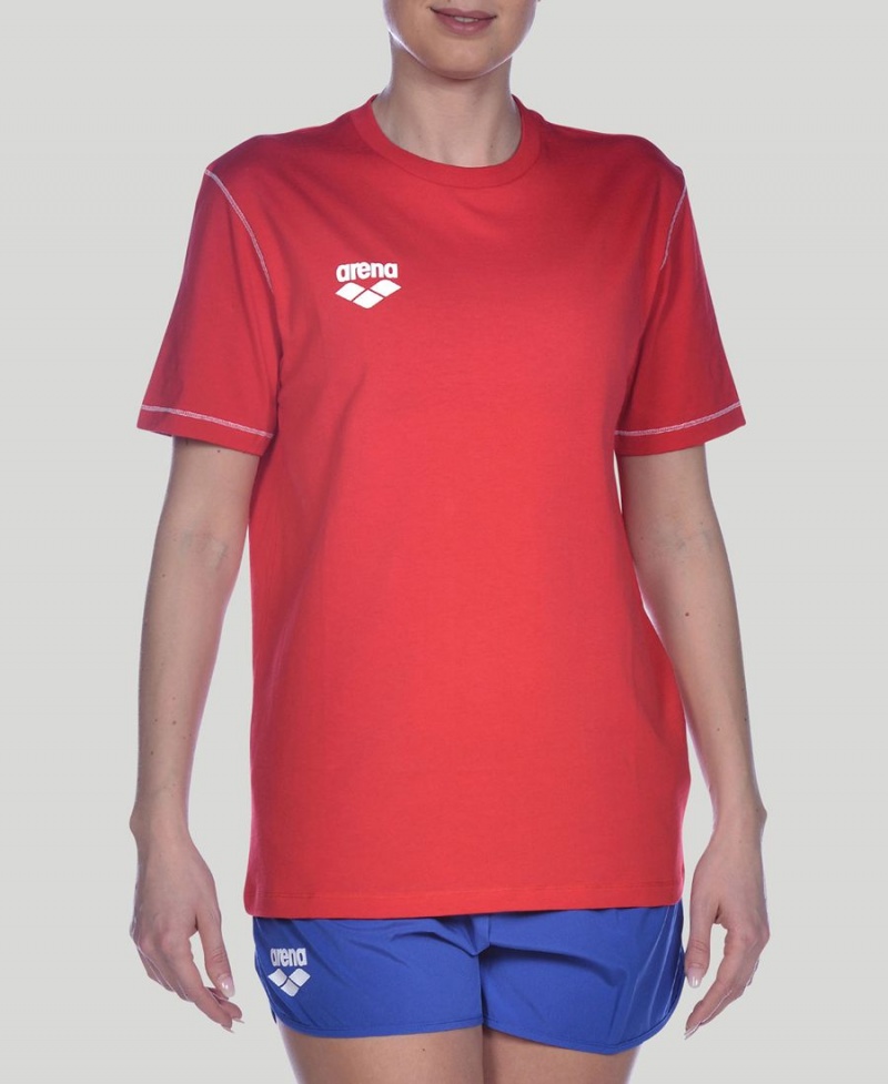 T-Shirt Arena Team Line Corta Sleeve Rouge Femme | JQD-43832552