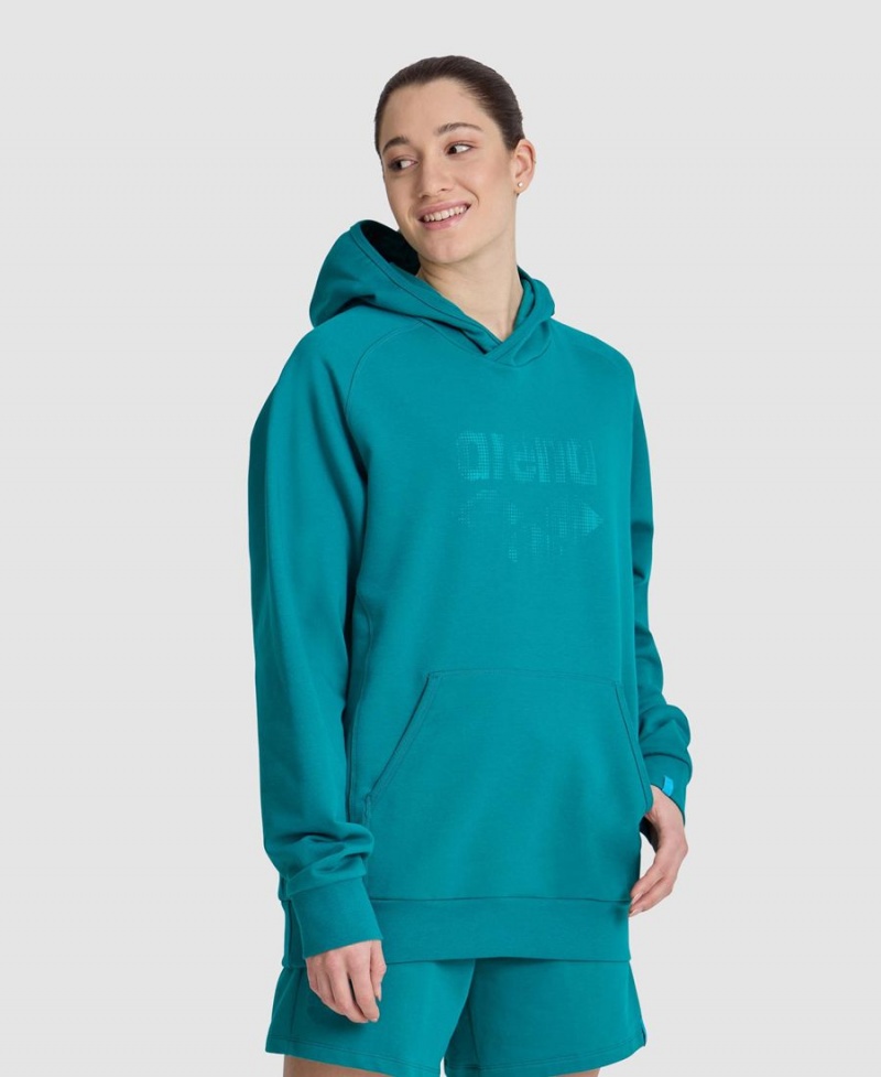 Sweatshirt Arena Logo Encapuchonné Vert Femme | EZU-81517832