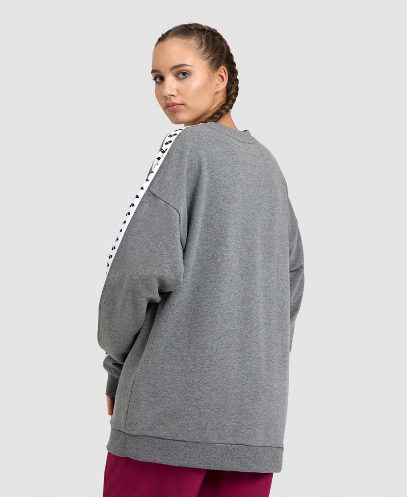 Sweatshirt Arena Oversized Team Grise Blanche Femme | LAM-12374907