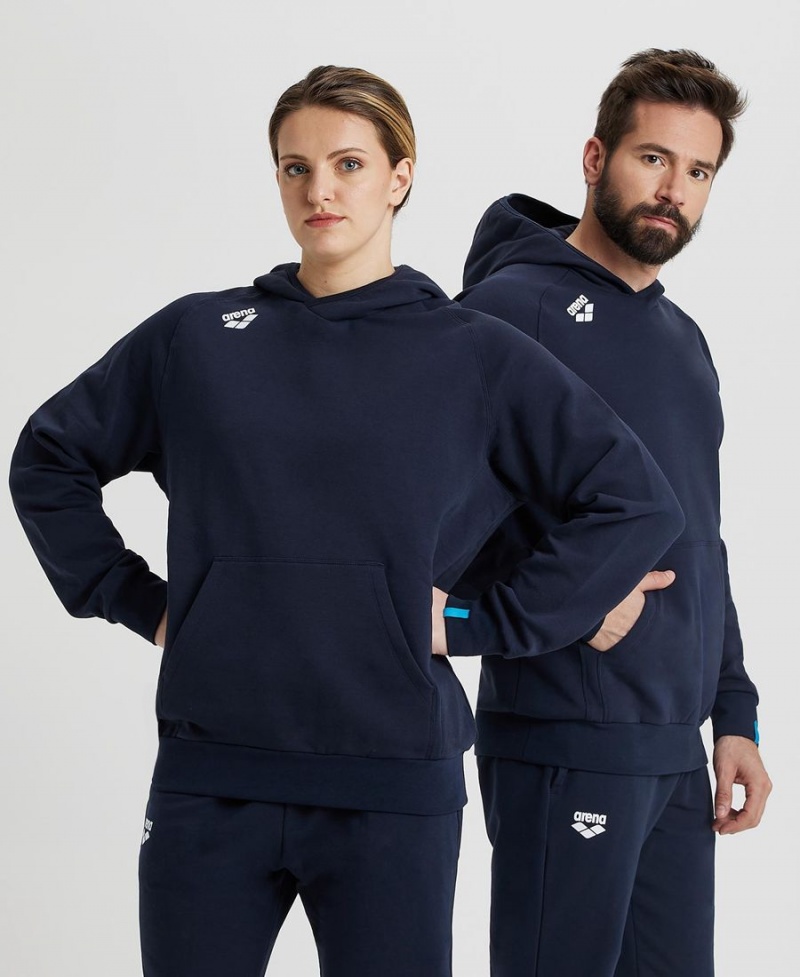 Sweatshirt Arena Team Encapuchonné Panel Bleu Marine Femme | KFR-31551985