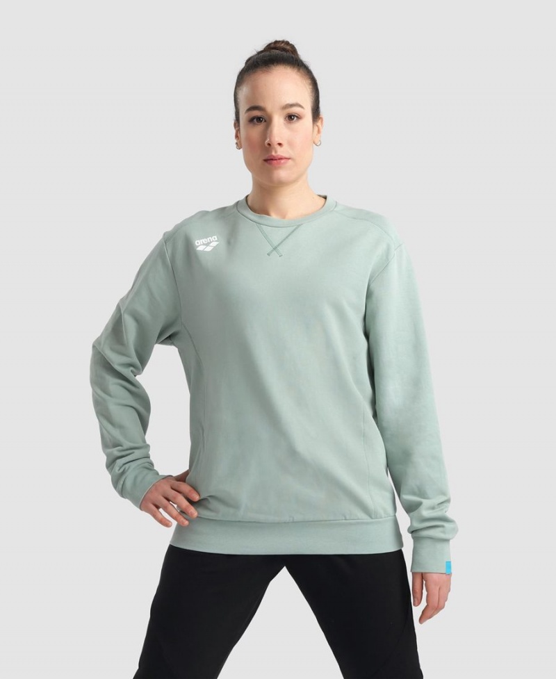 Sweatshirt Arena Solid Crewneck Vert Femme | VKD-06007178