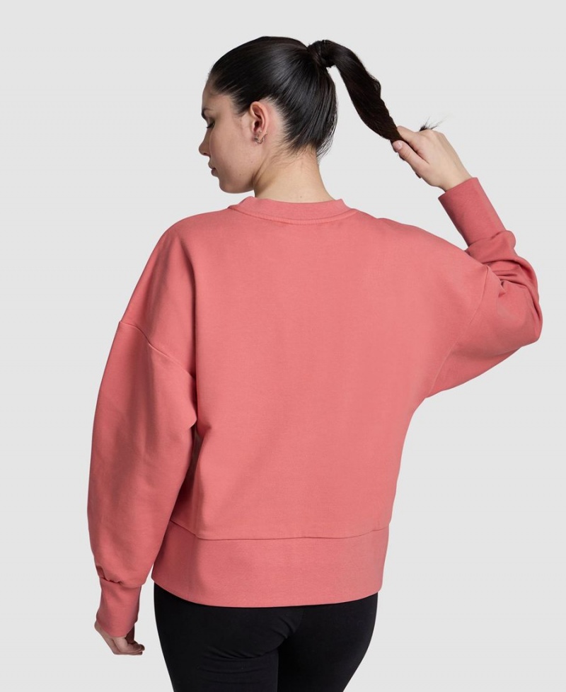 Sweatshirt Arena Oversized Crew Neck Rouge Femme | VRL-61698868