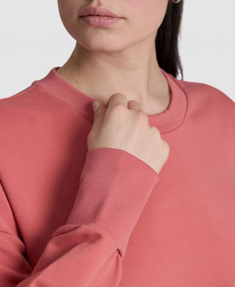 Sweatshirt Arena Oversized Crew Neck Rouge Femme | VRL-61698868