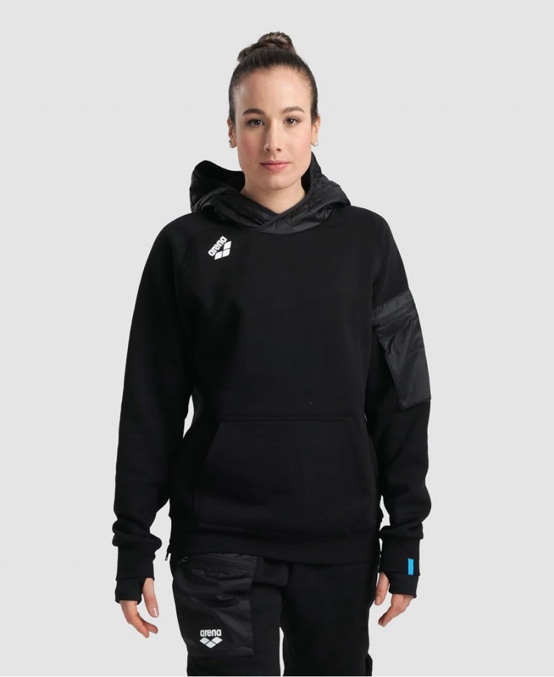 Sweatshirt Arena Encapuchonné Tech Noir Femme | HTH-92992379