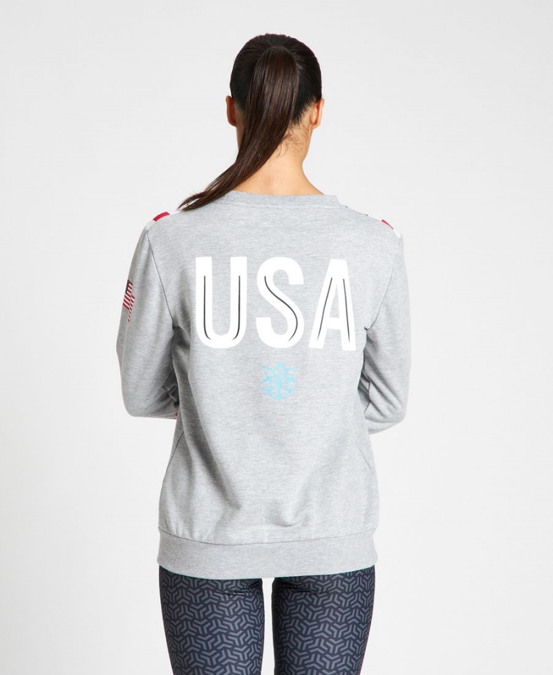 Sweatshirt Arena USA Swimming Team Crewneck Grise Femme | MYN-90698057