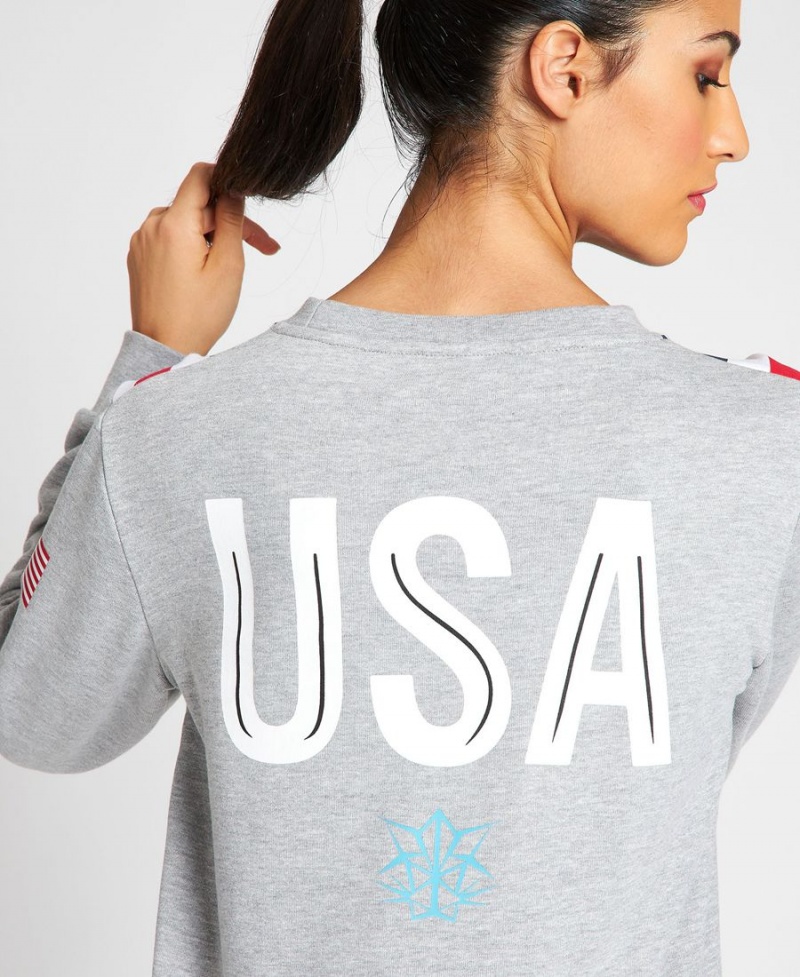 Sweatshirt Arena USA Swimming Team Crewneck Grise Femme | MYN-90698057