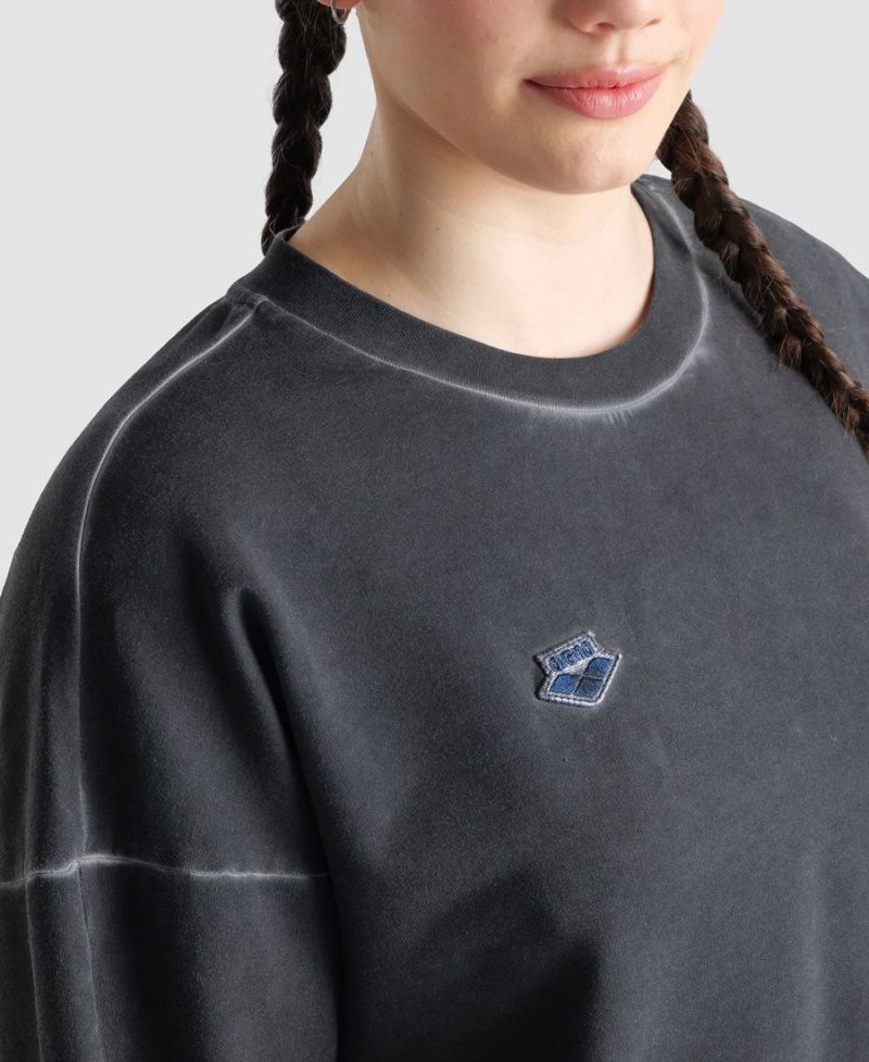 Sweatshirt Arena Icons Oversized Crewneck Grise Femme | HRN-15687515