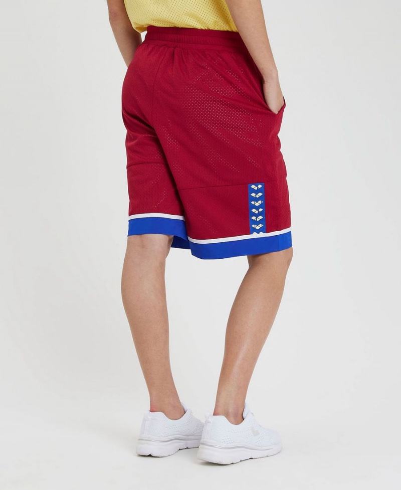 Short Arena Icons Reversible Bermuda Bordeaux Bleu Femme | UKH-41190672