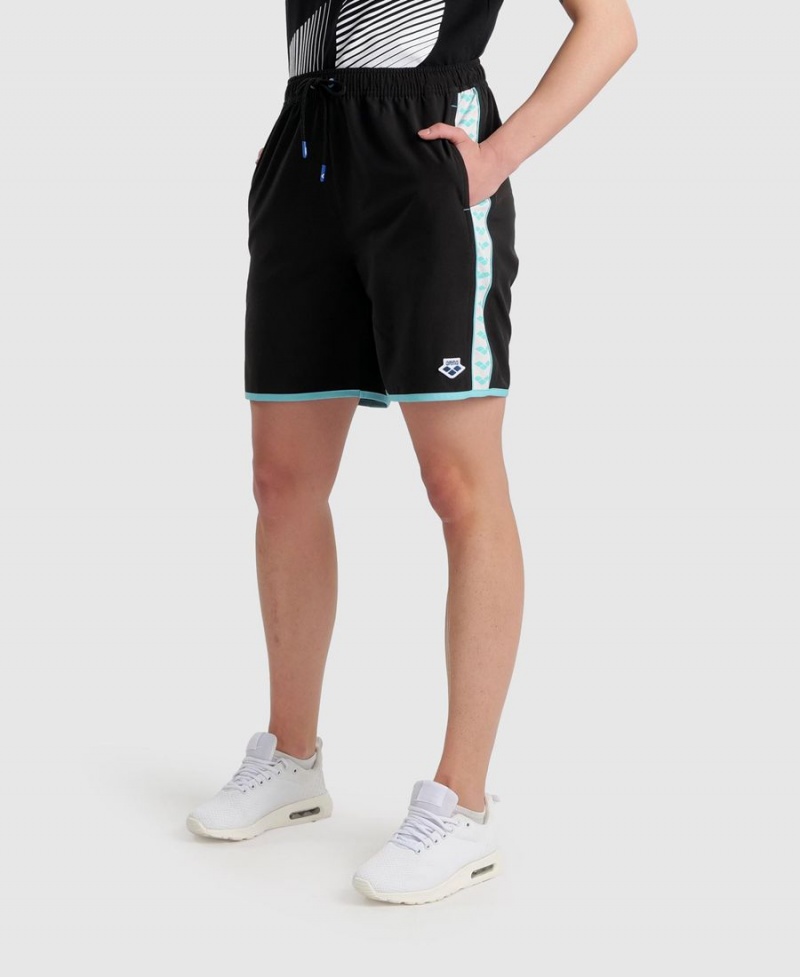 Short Arena Icons Teamstripe Bermuda Noir Blanche Femme | RWZ-47885257