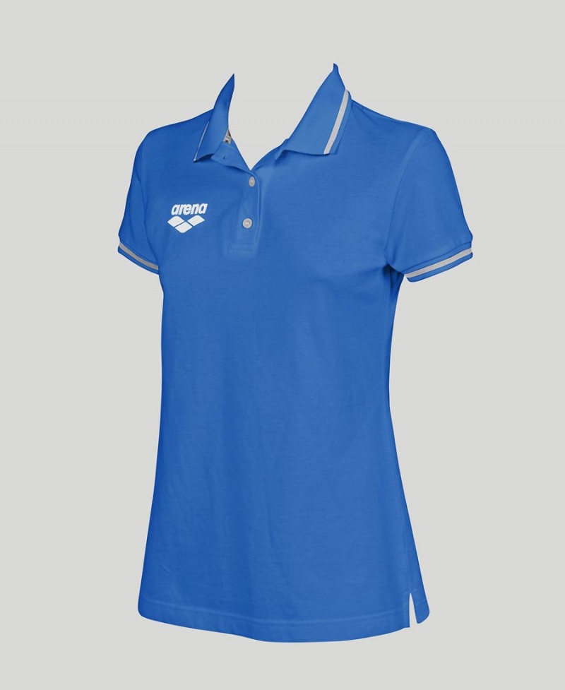 Polo Arena Team Line Corta Sleeve Bleu Femme | YVI-90601393