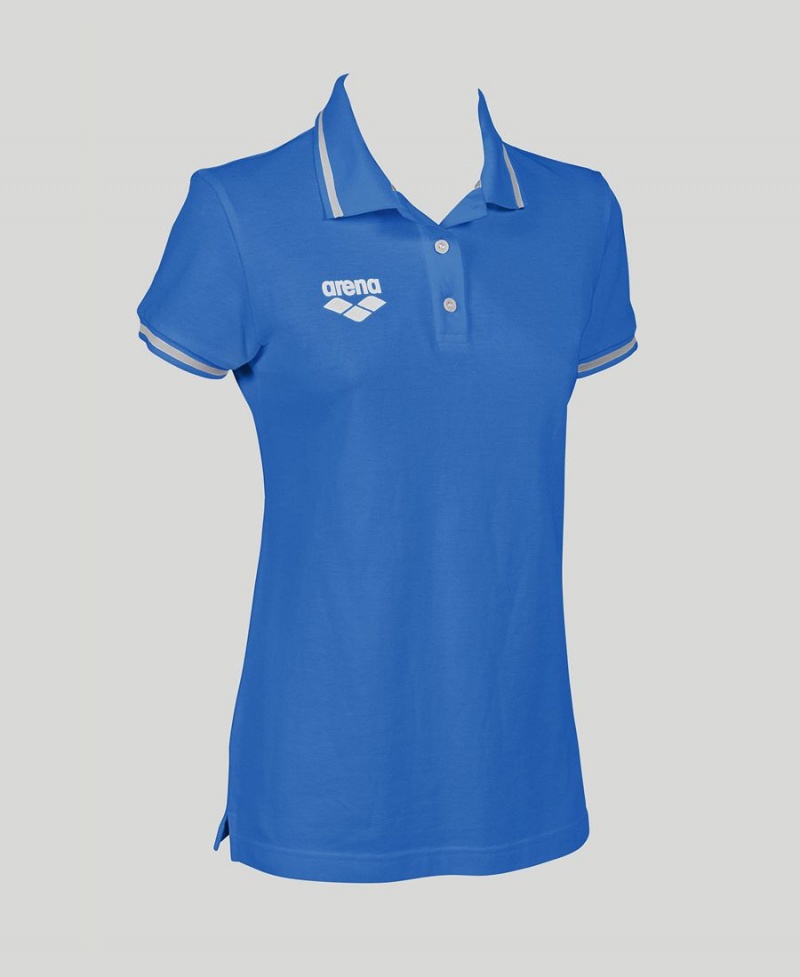 Polo Arena Team Line Corta Sleeve Bleu Femme | YVI-90601393