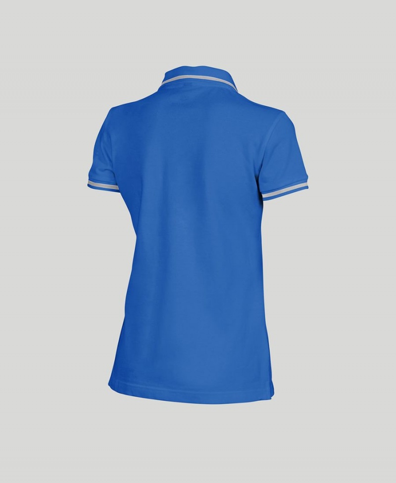 Polo Arena Team Line Corta Sleeve Bleu Femme | YVI-90601393