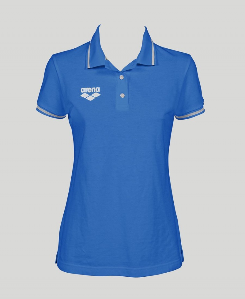 Polo Arena Team Line Corta Sleeve Bleu Femme | YVI-90601393