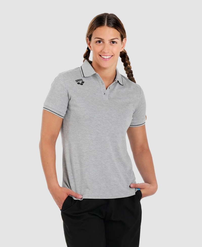 Polo Arena Team Coton Solid Grise Femme | GSN-35972800