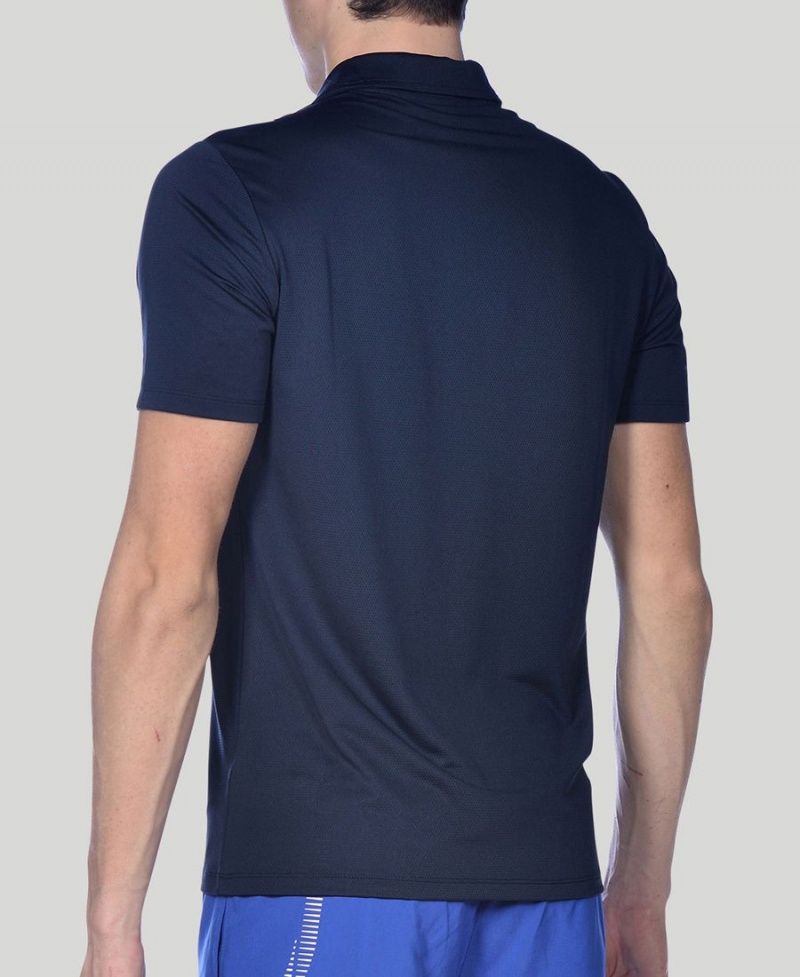 Polo Arena Team Line Tech Corta Sleeve Bleu Marine Femme | YOB-14200501