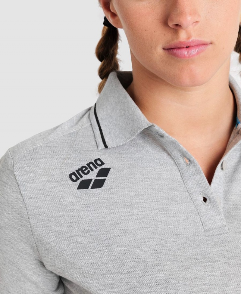 Polo Arena Team Coton Solid Grise Femme | GSN-35972800