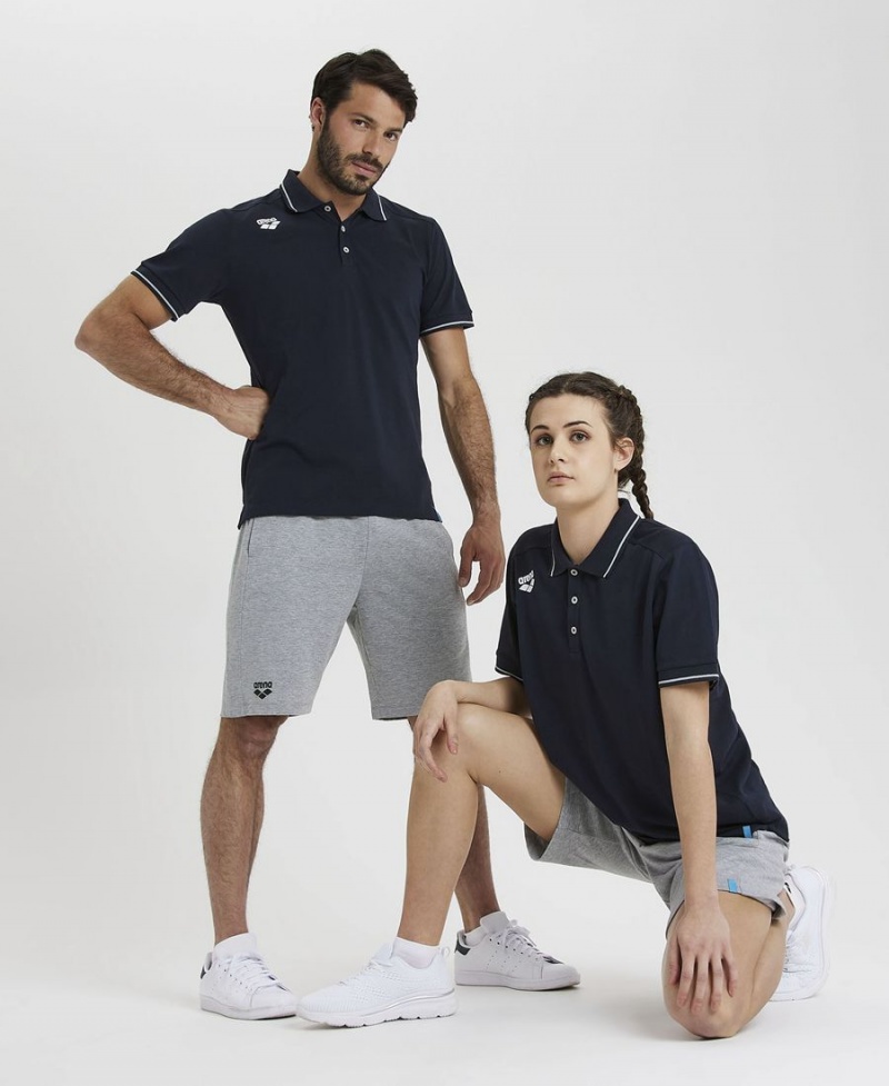 Polo Arena Team Solid Bleu Marine Femme | FGH-51488629