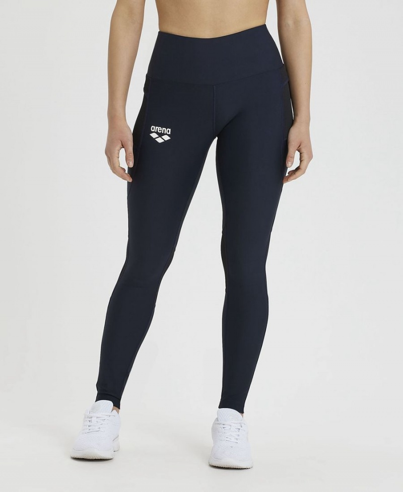 Leggings Arena Team Long Panel Bleu Marine Femme | BLJ-22588306