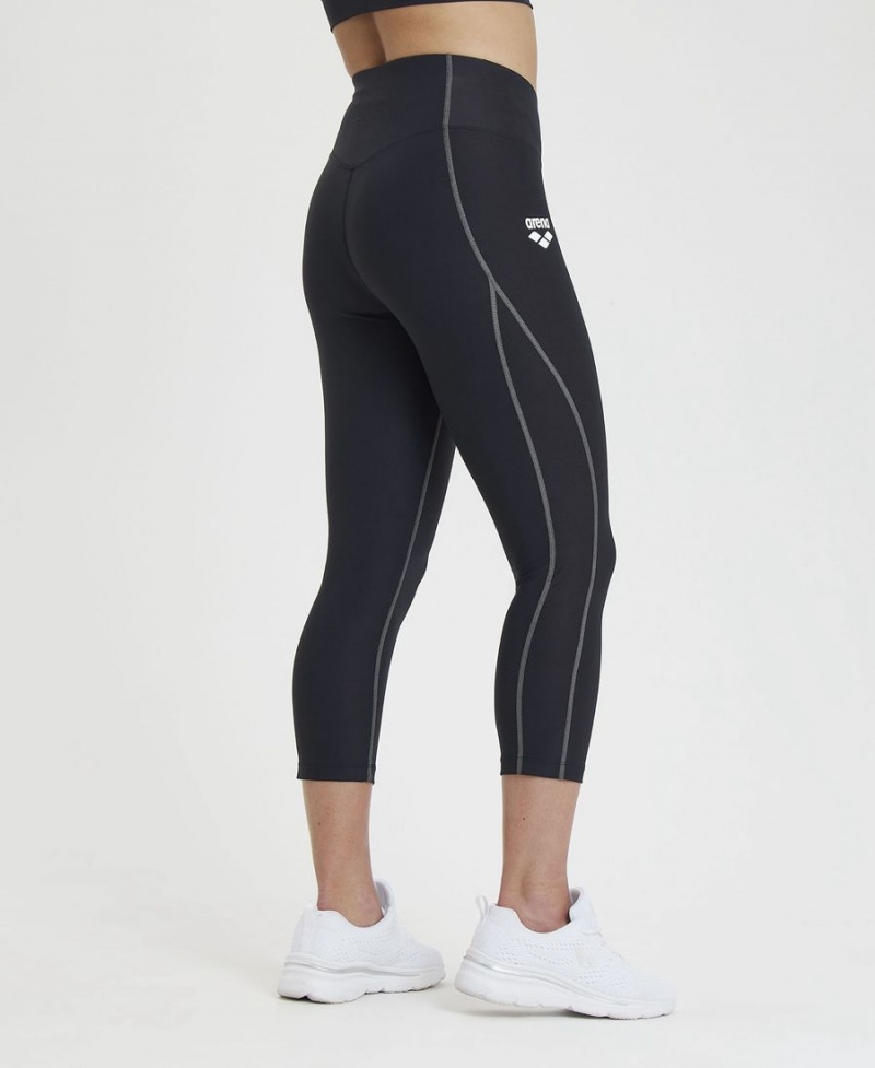 Leggings Arena 3/4 Panel Noir Femme | YVM-30804402