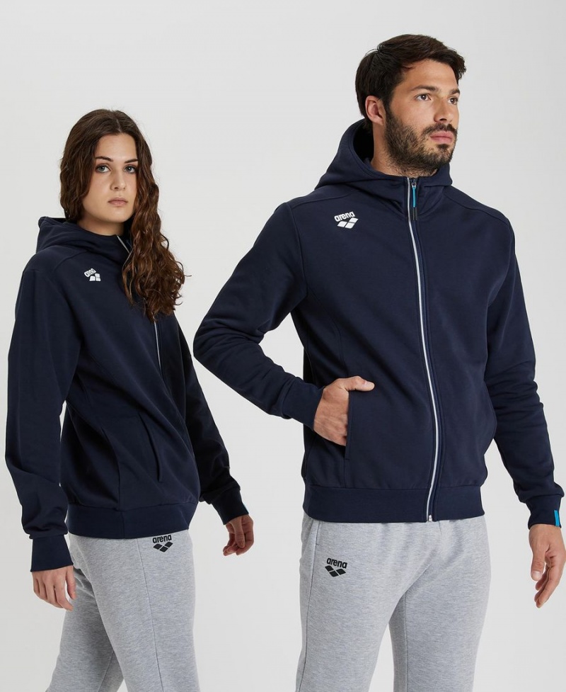 Veste Arena Team Encapuchonné Panel Bleu Marine Femme | PYU-59148771