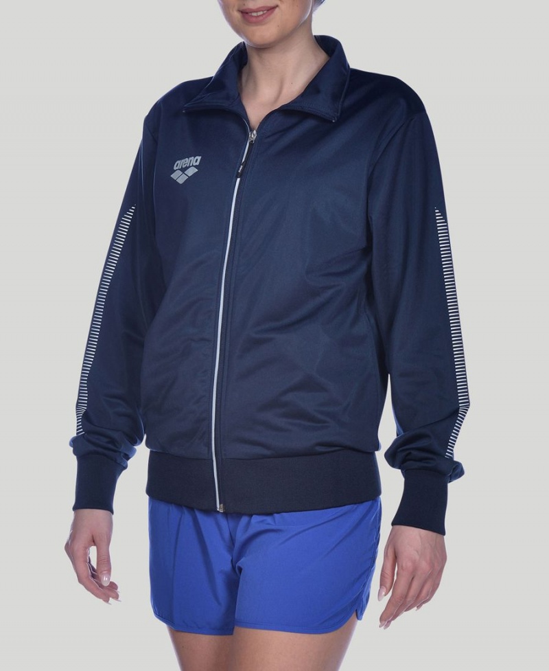 Veste Arena Team Line Tricoté Poly Bleu Marine Femme | QXI-08198016