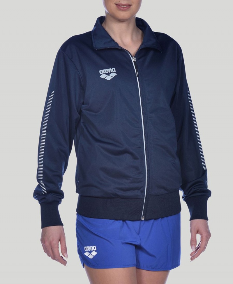 Veste Arena Team Line Tricoté Poly Bleu Marine Femme | QXI-08198016