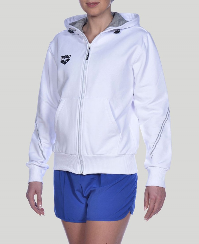 Veste Arena Team Line Encapuchonné Blanche Femme | ODP-19253523