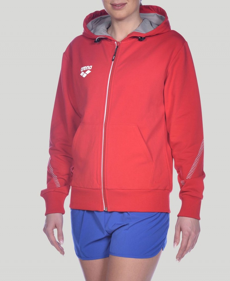 Veste Arena Team Line Encapuchonné Rouge Femme | BHY-57317507